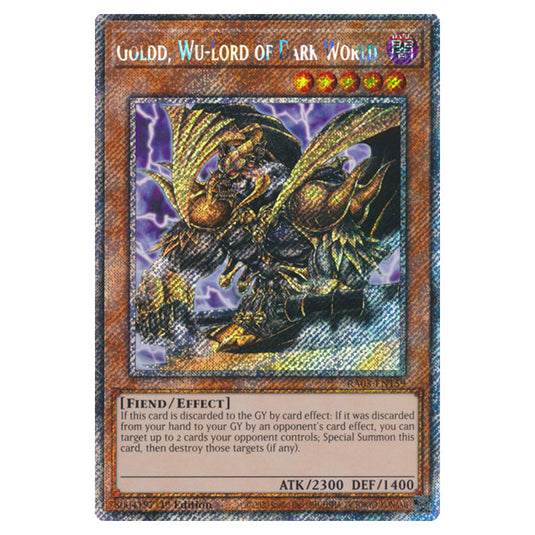 Yu-Gi-Oh! - Quarter Century Bonanza - Goldd, Wu-Lord of Dark World (Platinum Secret Rare) RA03-EN159