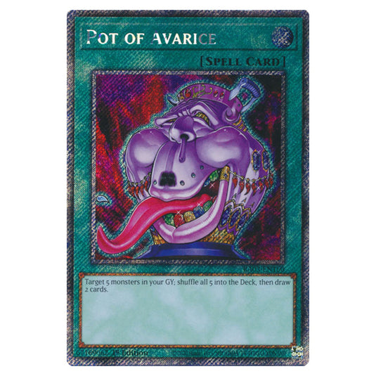 Yu-Gi-Oh! - Quarter Century Bonanza - Pot of Avarice (Platinum Secret Rare) RA03-EN160