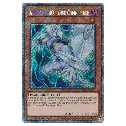 Yu-Gi-Oh! - Quarter Century Bonanza - Destiny HERO - Disk Commander (Platinum Secret Rare) RA03-EN176