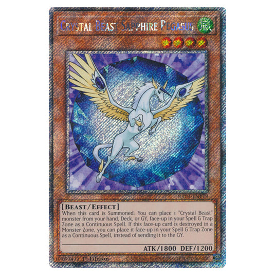 Yu-Gi-Oh! - Quarter Century Bonanza - Crystal Beast Sapphire Pegasus (Platinum Secret Rare) RA03-EN179
