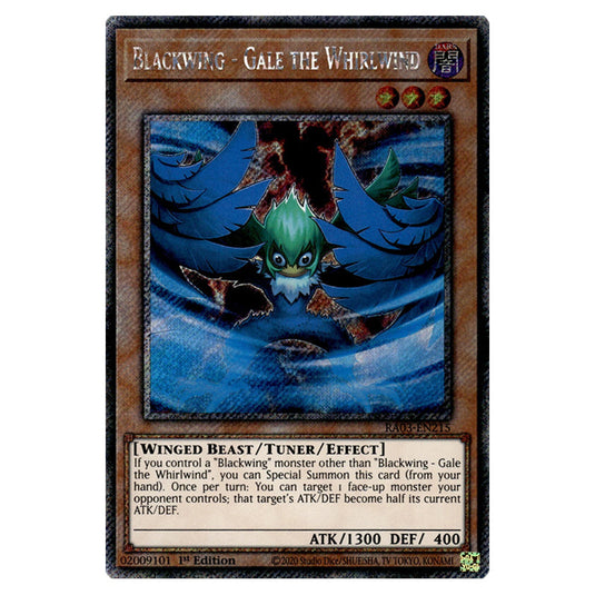 Yu-Gi-Oh! - Quarter Century Bonanza - Blackwing - Gale the Whirlwind (Platinum Secret Rare) RA03-EN215