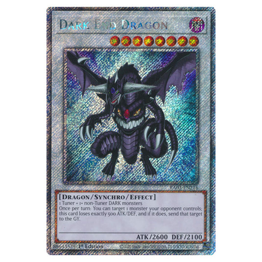 Yu-Gi-Oh! - Quarter Century Bonanza - Dark End Dragon (Platinum Secret Rare) RA03-EN216
