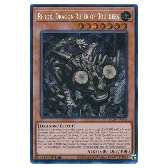 Yu-Gi-Oh! - Quarter Century Bonanza - Redox, Dragon Ruler of Boulders (Secret Rare) RA03-EN008