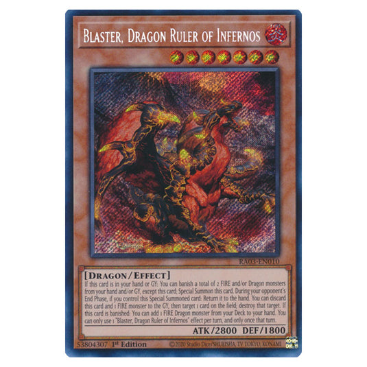 Yu-Gi-Oh! - Quarter Century Bonanza - Blaster, Dragon Ruler of Infernos (Secret Rare) RA03-EN010