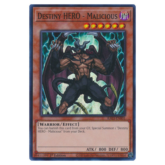 Yu-Gi-Oh! - Quarter Century Bonanza - Destiny HERO - Malicious (Super Rare) RA03-EN001