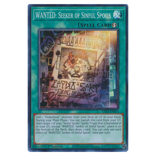 Yu-Gi-Oh! - Quarter Century Bonanza - WANTED: Seeker of Sinful Spoils (Super Rare) RA03-EN074