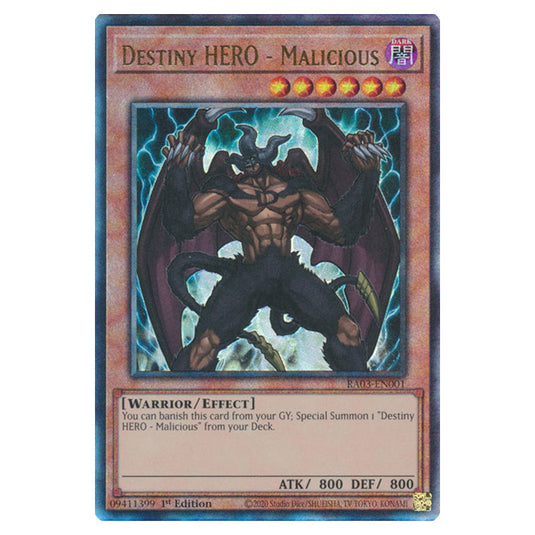 Yu-Gi-Oh! - Quarter Century Bonanza - Destiny HERO - Malicious (Ultimate Rare) RA03-EN001