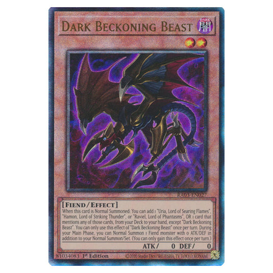 Yu-Gi-Oh! - Quarter Century Bonanza - Dark Beckoning Beast (Ultimate Rare) RA03-EN027
