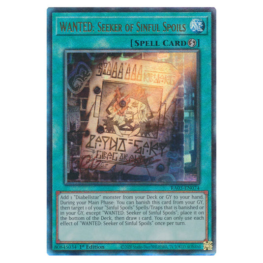 Yu-Gi-Oh! - Quarter Century Bonanza - WANTED: Seeker of Sinful Spoils (Ultimate Rare) RA03-EN074
