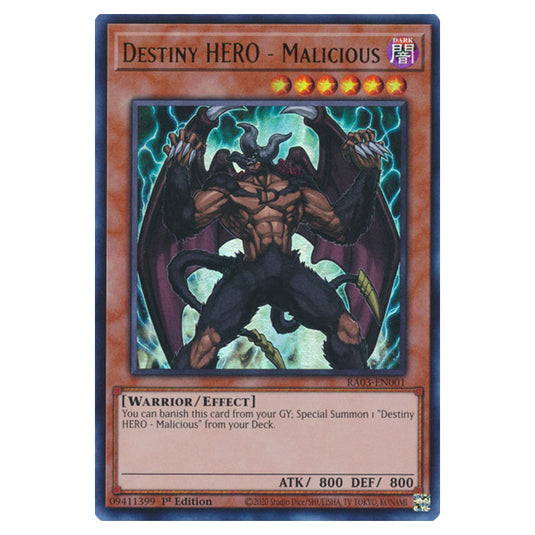 Yu-Gi-Oh! - Quarter Century Bonanza - Destiny HERO - Malicious (Ultra Rare) RA03-EN001