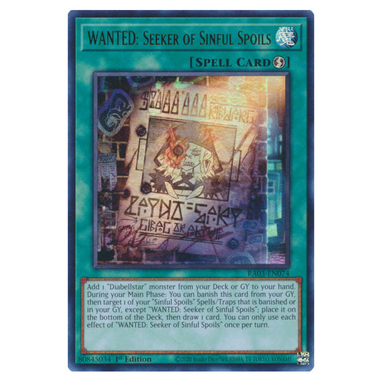 Yu-Gi-Oh! - Quarter Century Bonanza - WANTED: Seeker of Sinful Spoils (Ultra Rare) RA03-EN074