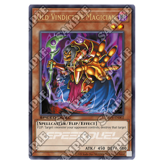 Old Vindictive Magician STP4-EN002 card from the Yu-Gi-Oh! set Speed Duel Tournament Pack 4