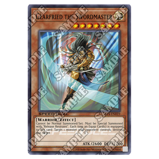 Gearfried the Swordmaster STP4-EN019 card from the Yu-Gi-Oh! set Speed Duel Tournament Pack 4