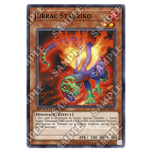 Jurrac Stauriko STP4-EN020 card from the Yu-Gi-Oh! set Speed Duel Tournament Pack 4