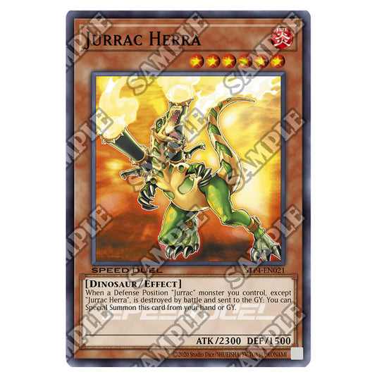 Jurrac Herra STP4-EN021 card from the Yu-Gi-Oh! set Speed Duel Tournament Pack 4