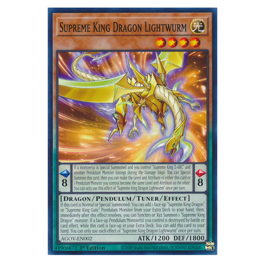 Yu-Gi-Oh! - Age of Overlord - Supreme King Dragon Lightwurm (Common) AGOV-EN002