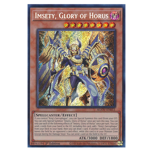 Yu-Gi-Oh! - Age of Overlord - Imsety, Glory of Horus (Secret Rare) AGOV-EN011