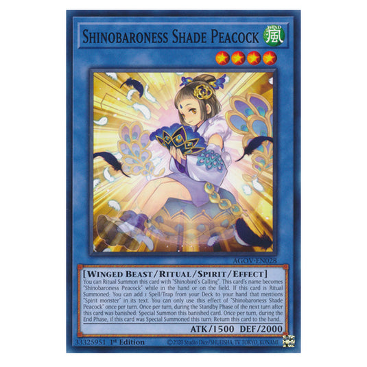 Yu-Gi-Oh! - Age of Overlord - Shinobaroness Shade Peacock (Common) AGOV-EN028