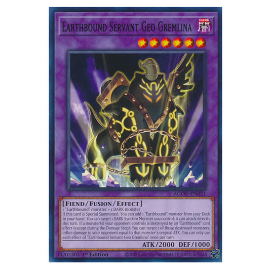 Yu-Gi-Oh! - Age of Overlord - Earthbound Servant Geo Gremlina (Common) AGOV-EN031