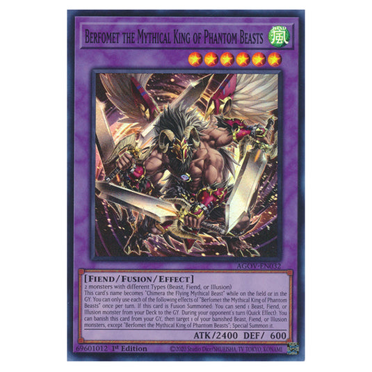 Yu-Gi-Oh! - Age of Overlord - Berfomet the Mythical King of Phantom Beasts (Super Rare) AGOV-EN032