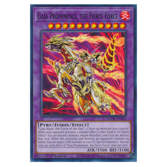 Yu-Gi-Oh! - Age of Overlord - Gaia Prominence, the Fierce Force (Common) AGOV-EN033