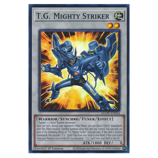 Yu-Gi-Oh! - Age of Overlord - T.G. Mighty Striker (Super Rare) AGOV-EN034