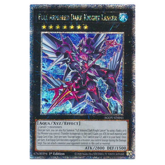 Yu-Gi-Oh! - Age of Overlord - Full Armored Dark Knight Lancer (Quarter Century Secret Rare) AGOV-EN041a