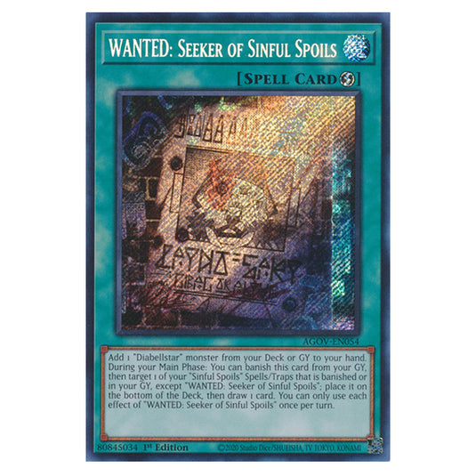 Yu-Gi-Oh! - Age of Overlord - WANTED: Seeker of Sinful Spoils (Secret Rare) AGOV-EN054