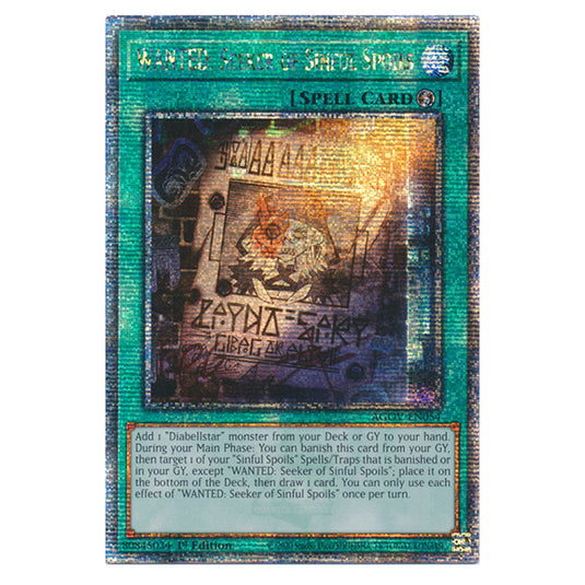 Yu-Gi-Oh! - Age of Overlord - WANTED: Seeker of Sinful Spoils (Quarter Century Secret Rare) AGOV-EN054a