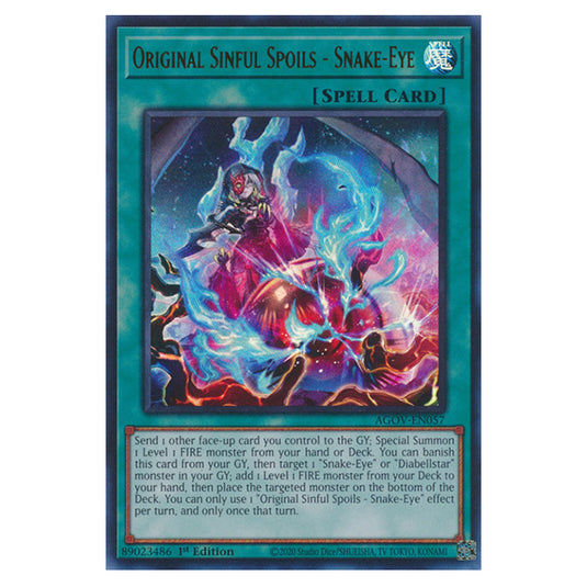 Yu-Gi-Oh! - Age of Overlord - Original Sinful Spoils - Snake-Eye (Quarter Century Secret Rare) AGOV-EN057a