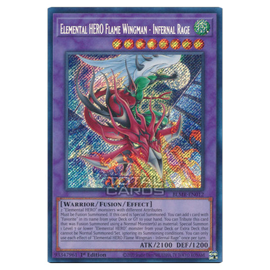 Yu-Gi-Oh! - Battles of Legend: Monstrous Revenge - Elemental HERO Flame Wingman - Infernal Rage (Secret Rare) BLMR-EN012