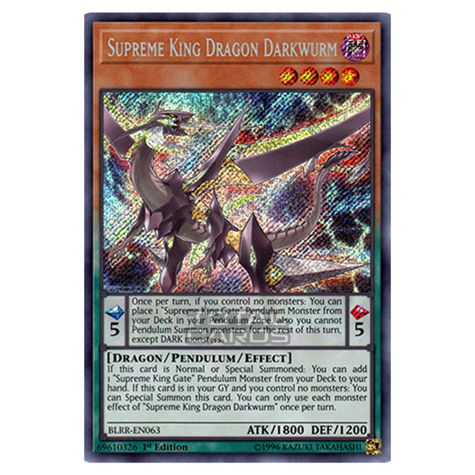 Yu-Gi-Oh! - Battles of Legend: Relentless Revenge - Supreme King Dragon Darkwurm (Secret Rare) BLRR-EN063