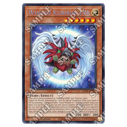 Winged Kuriboh LV6 BLTR-EN001a card from the Yu-Gi-Oh! set Battles of Legend: Terminal Revenge