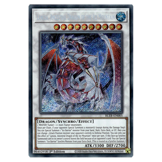 Lancea, Ancestral Dragon of the Ice Mountain BLTR-EN005 card from the Yu-Gi-Oh! set Battles of Legend: Terminal Revenge