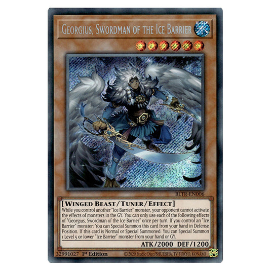 Georgius, Swordman of the Ice Barrier BLTR-EN006 card from the Yu-Gi-Oh! set Battles of Legend: Terminal Revenge