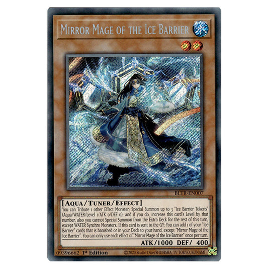 Mirror Mage of the Ice Barrier BLTR-EN007 card from the Yu-Gi-Oh! set Battles of Legend: Terminal Revenge