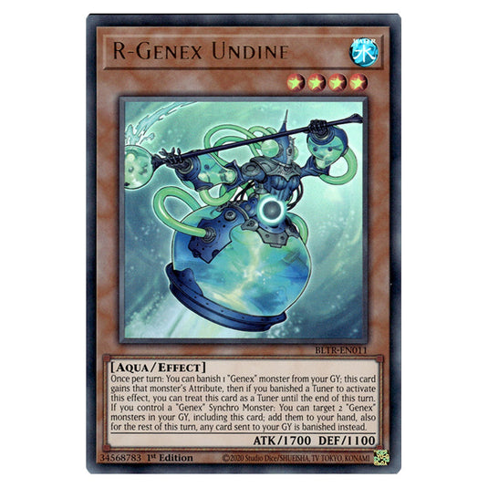 R-Genex Undine BLTR-EN011 card from the Yu-Gi-Oh! set Battles of Legend: Terminal Revenge