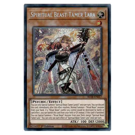 Spiritual Beast Tamer Lara BLTR-EN017 card from the Yu-Gi-Oh! set Battles of Legend: Terminal Revenge