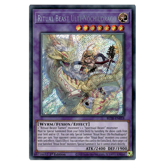 Ritual Beast Ulti-Nochiudrago BLTR-EN018 card from the Yu-Gi-Oh! set Battles of Legend: Terminal Revenge