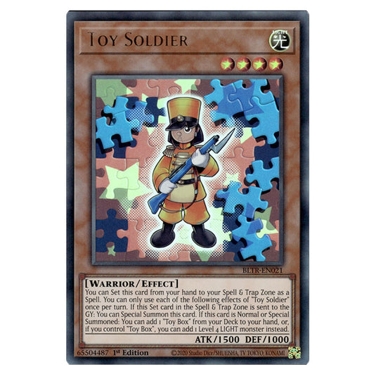 Toy Soldier BLTR-EN021 card from the Yu-Gi-Oh! set Battles of Legend: Terminal Revenge