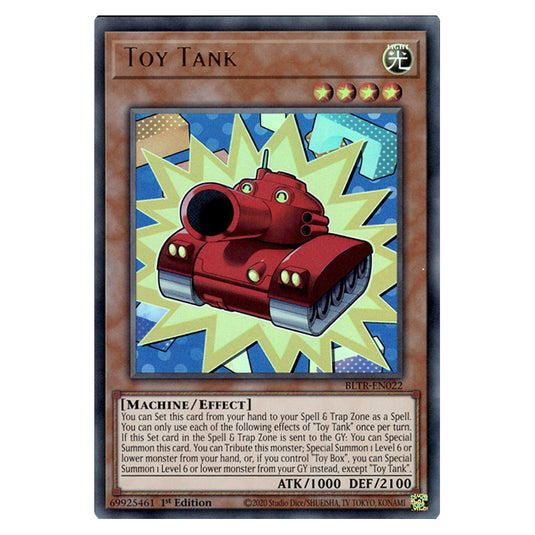 Toy Tank BLTR-EN022 card from the Yu-Gi-Oh! set Battles of Legend: Terminal Revenge