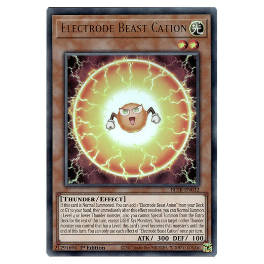 Electrode Beast Cation BLTR-EN032 card from the Yu-Gi-Oh! set Battles of Legend: Terminal Revenge