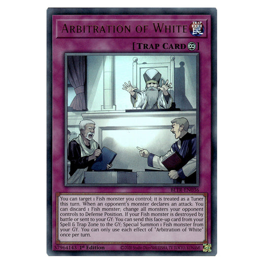 Arbitration of White BLTR-EN036 card from the Yu-Gi-Oh! set Battles of Legend: Terminal Revenge