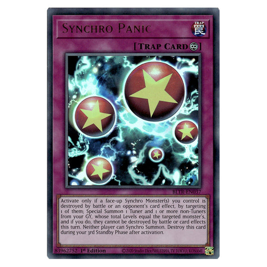 Synchro Panic BLTR-EN037 card from the Yu-Gi-Oh! set Battles of Legend: Terminal Revenge