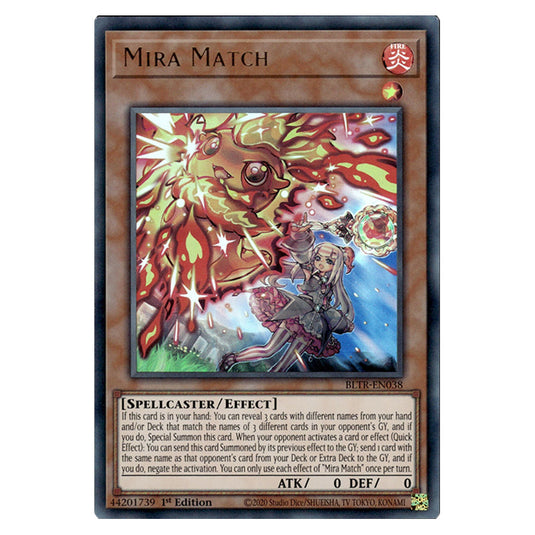 Mira Match BLTR-EN038 card from the Yu-Gi-Oh! set Battles of Legend: Terminal Revenge