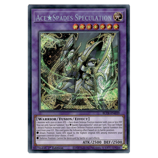 Ace★Spades Speculation BLTR-EN039 card from the Yu-Gi-Oh! set Battles of Legend: Terminal Revenge