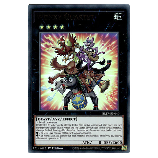 Wonky Quartet BLTR-EN040 card from the Yu-Gi-Oh! set Battles of Legend: Terminal Revenge