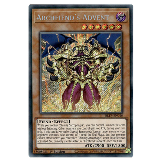 Archfiend's Advent BLTR-EN046 card from the Yu-Gi-Oh! set Battles of Legend: Terminal Revenge