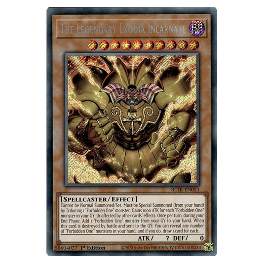 The Legendary Exodia Incarnate BLTR-EN051 card from the Yu-Gi-Oh! set Battles of Legend: Terminal Revenge