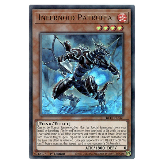 Infernoid Patrulea BLTR-EN061 card from the Yu-Gi-Oh! set Battles of Legend: Terminal Revenge